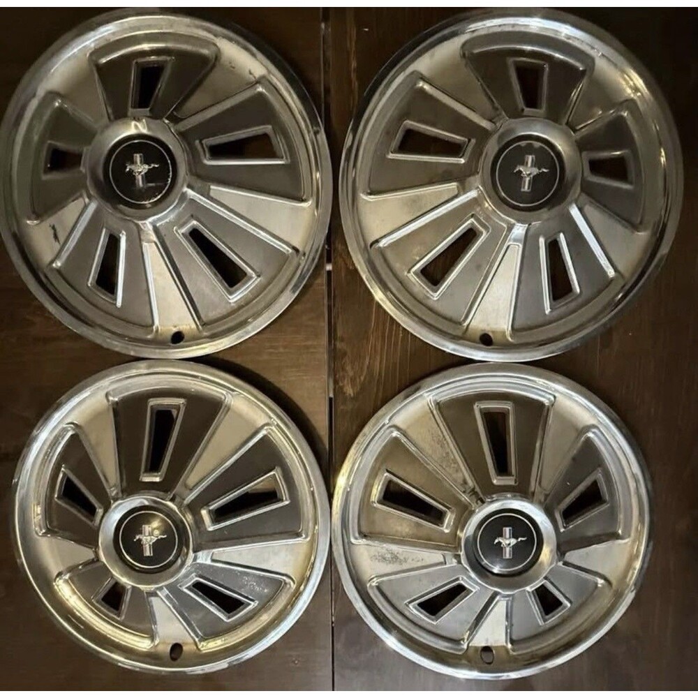 Original Vintage 1966 Ford Mustang 14" Hubcaps Wheel Covers - Set of 4 OEM